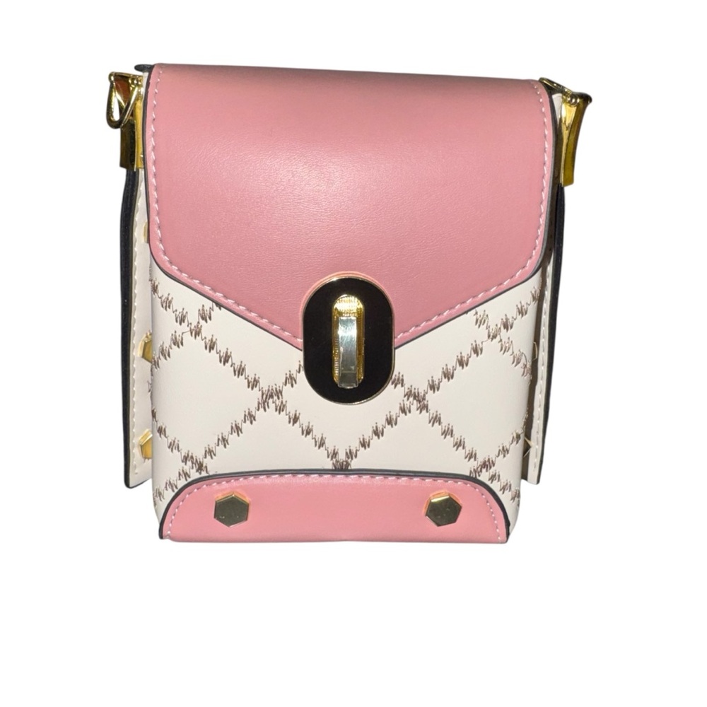 Pink & cream color block mini crossbody - Picture 2 of 15